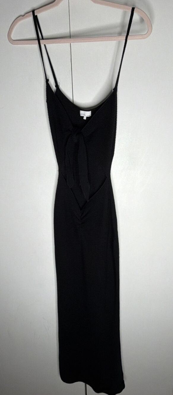 Danielle Bernstein WeWoreWhat Black Knot Front Cutout Maxi Dress Small S Sexy